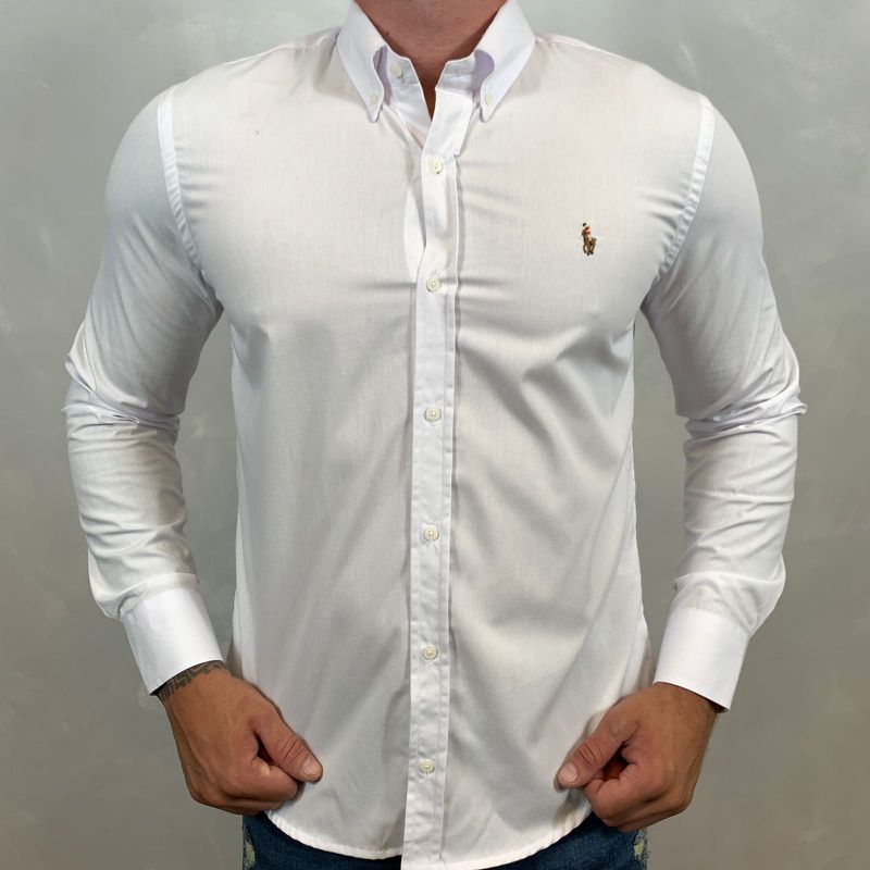 Camisa Manga Longa PRL Branco - 40001 - PORTAL DROP - ATACADO