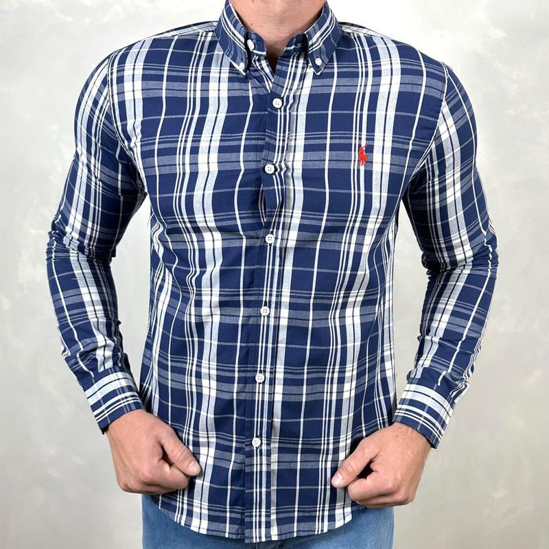 Camisa Manga Longa PRL Xadrez⭐ - 40085 - PORTAL DROP - ATACADO
