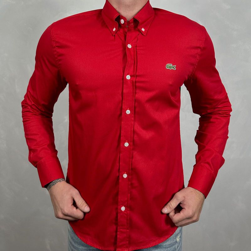 Camisa Manga Longa LCT Vermelho ⭐ - 40187 - PORTAL DROP - ATACADO