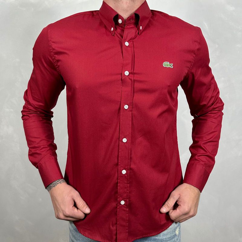 Camisa Manga Longa LCT Vinho ⭐ - 40189 - PORTAL DROP - ATACADO