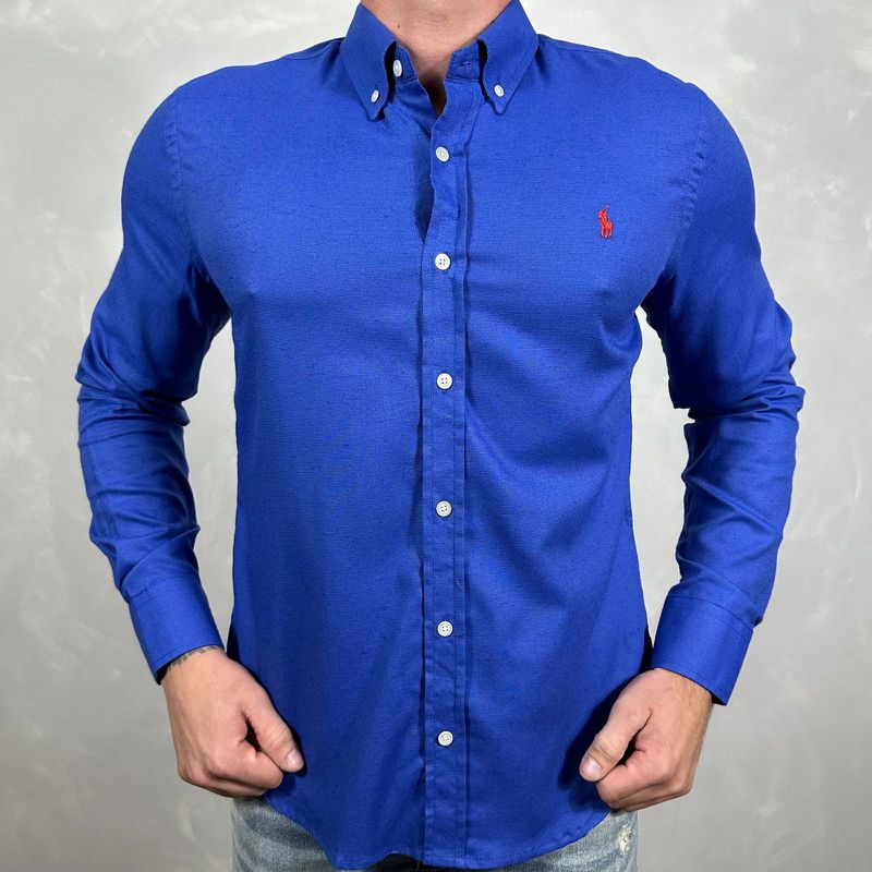 Camisa Manga Longa PRL Azul⭐ - 40212 - PORTAL DROP - ATACADO