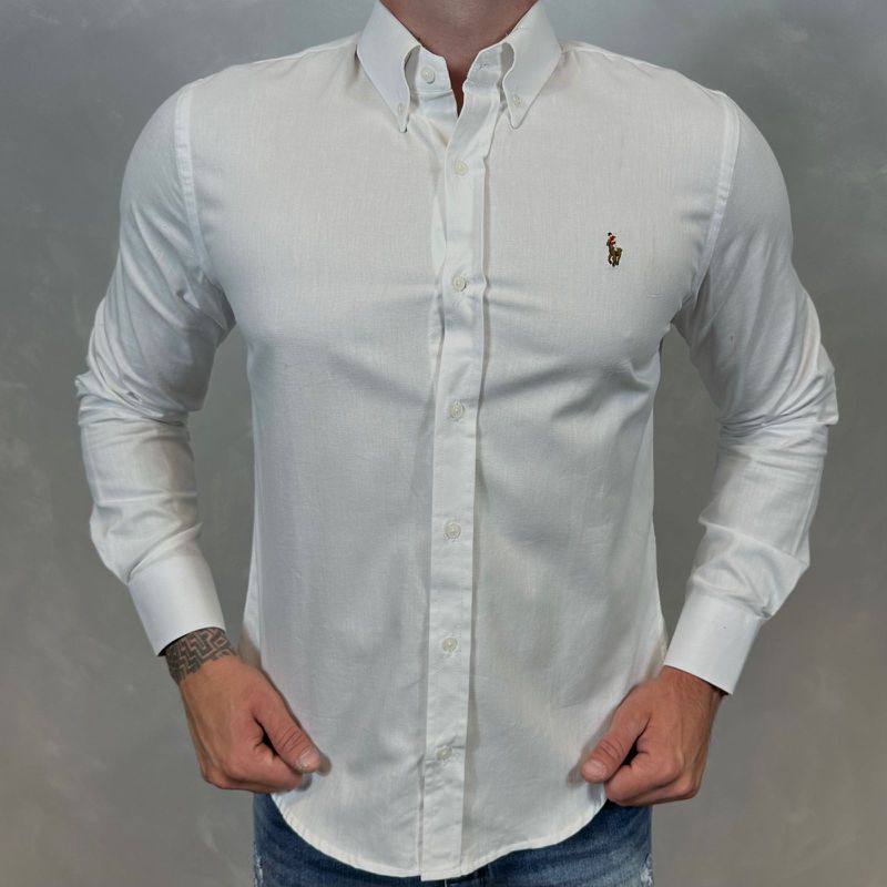 Camisa Manga Longa PRL Branco - 40261 - PORTAL DROP - ATACADO