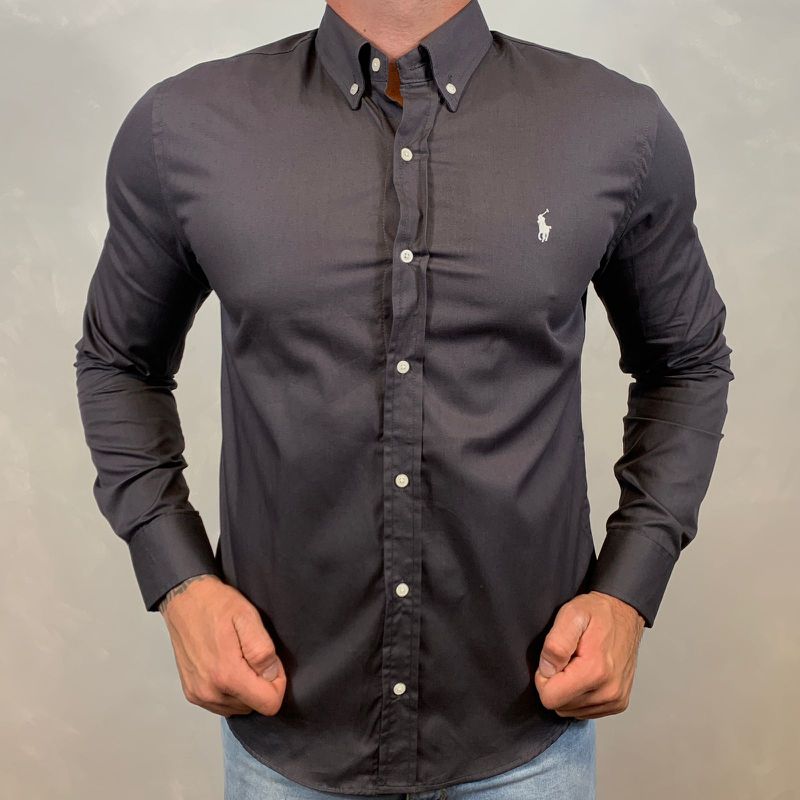 Camisa Manga Longa PRL Marrom⭐ - 40315 - PORTAL DROP - ATACADO