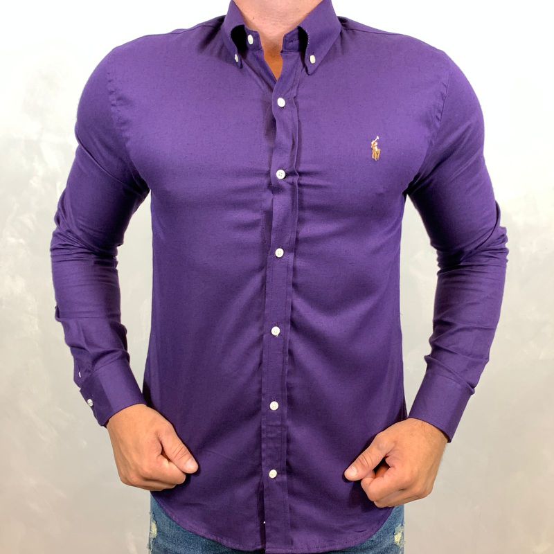 Camisa Manga Longa PRL Roxo - 40376 - PORTAL DROP - ATACADO