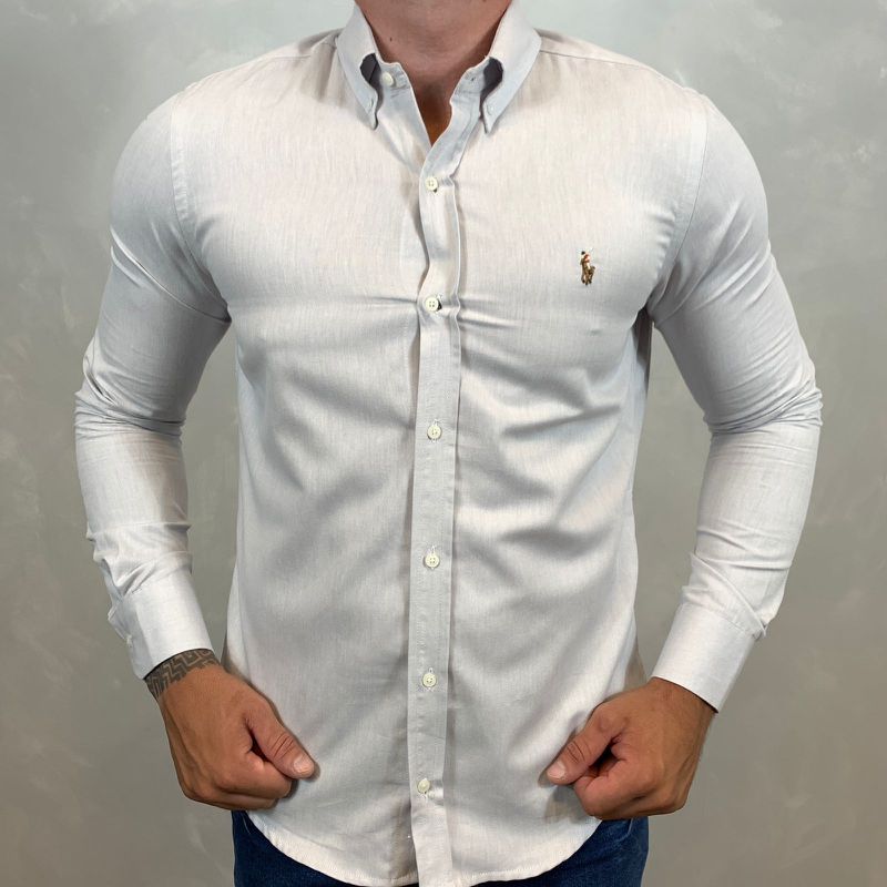 Camisa Manga Longa PRL Cinza - 40383 - PORTAL DROP - ATACADO