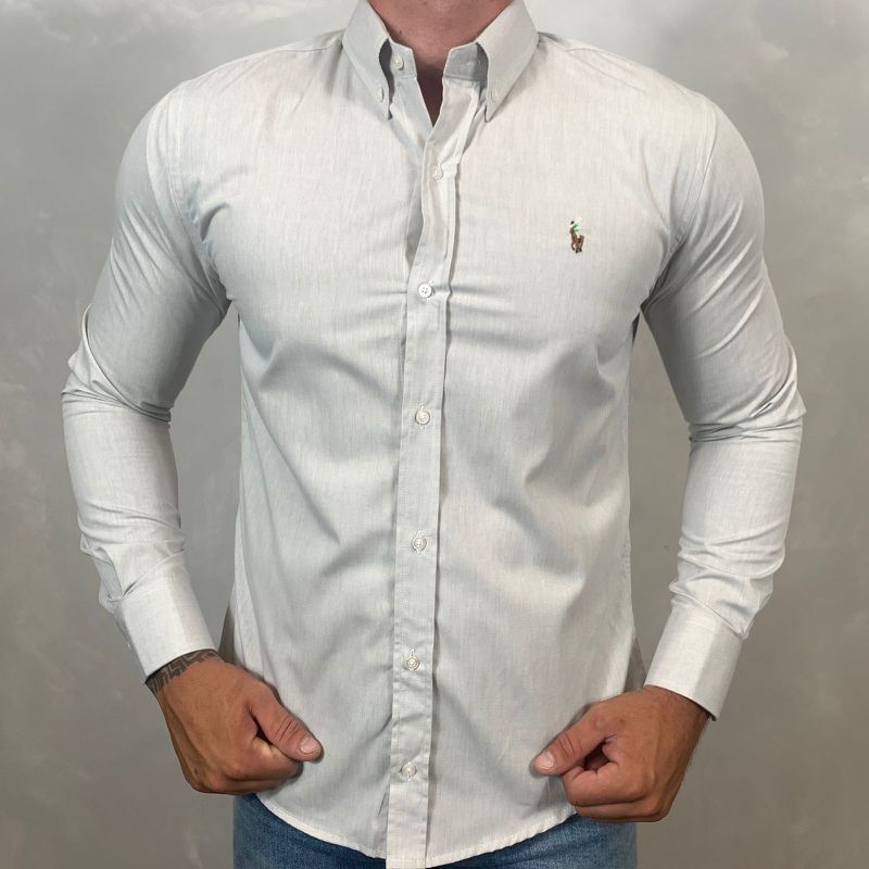 Camisa Manga Longa PRL Cinza⭐ - 40415 - PORTAL DROP - ATACADO