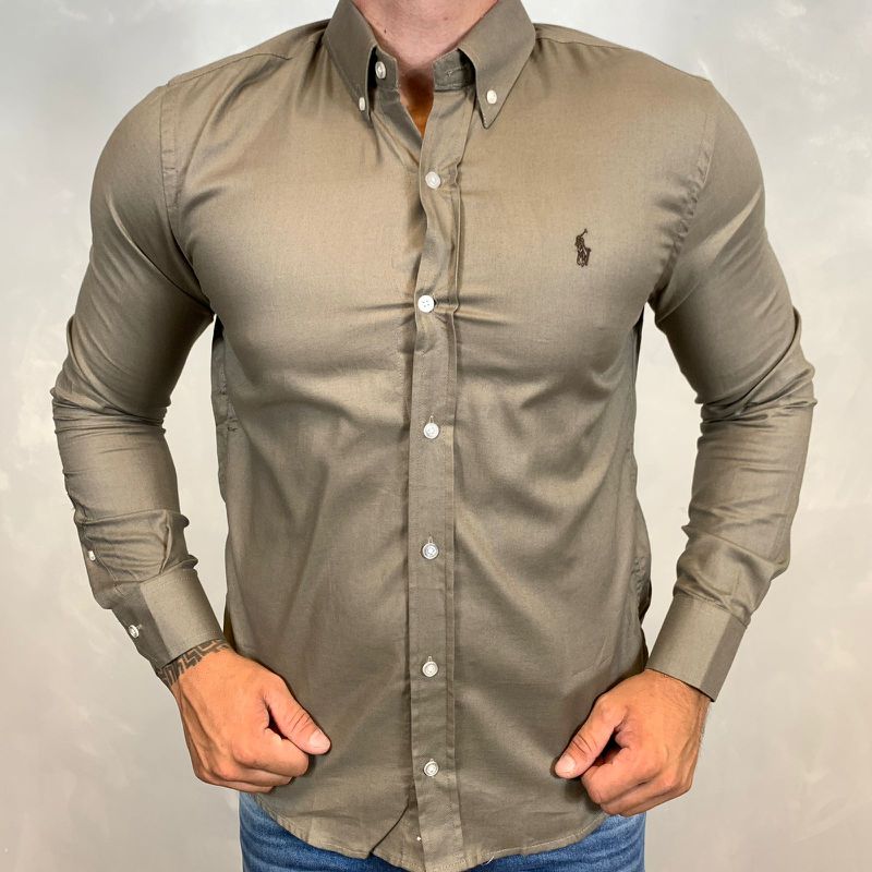 Camisa Manga Longa PRL Marrom ⭐ - 40433 - PORTAL DROP - ATACADO