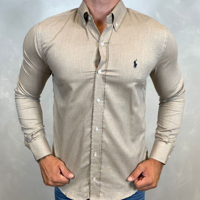 Camisa Manga Longa PRL Marrom ⭐ - 40442 - PORTAL DROP - ATACADO