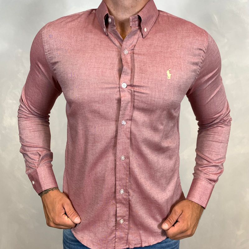 Camisa Manga Longa PRL Vinho ⭐ - 40445 - PORTAL DROP - ATACADO