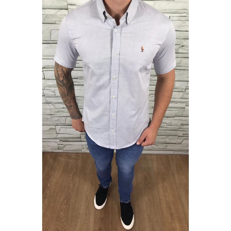 Camisa Manga Curta PRL Cinza - 30049 - PORTAL DROP - ATACADO