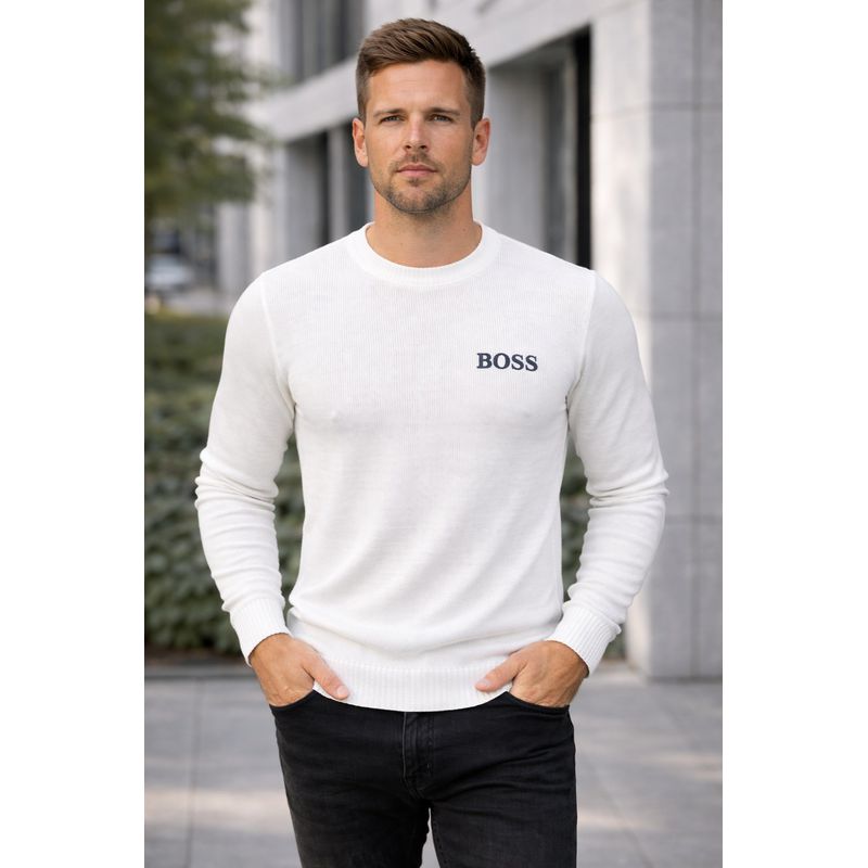 Suéter HB Creme. - 7244 - PORTAL DROP - ATACADO