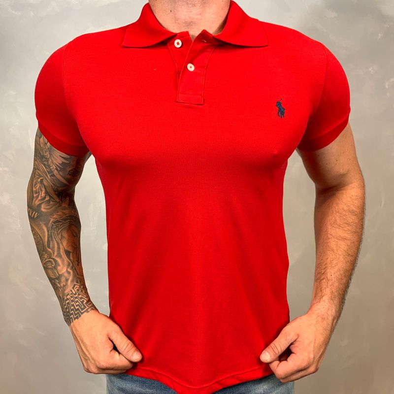 Polo PRL Vermelho. - B-2756 - PORTAL DROP - ATACADO