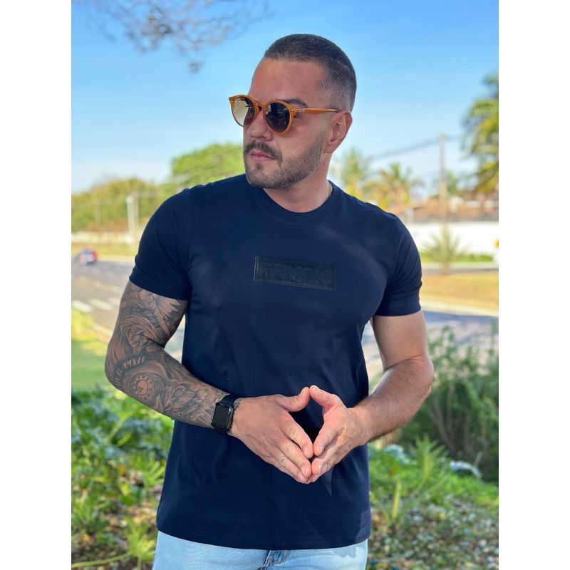 Camiseta Armani Azul Marinho⭐ - B-2815 - PORTAL DROP - ATACADO