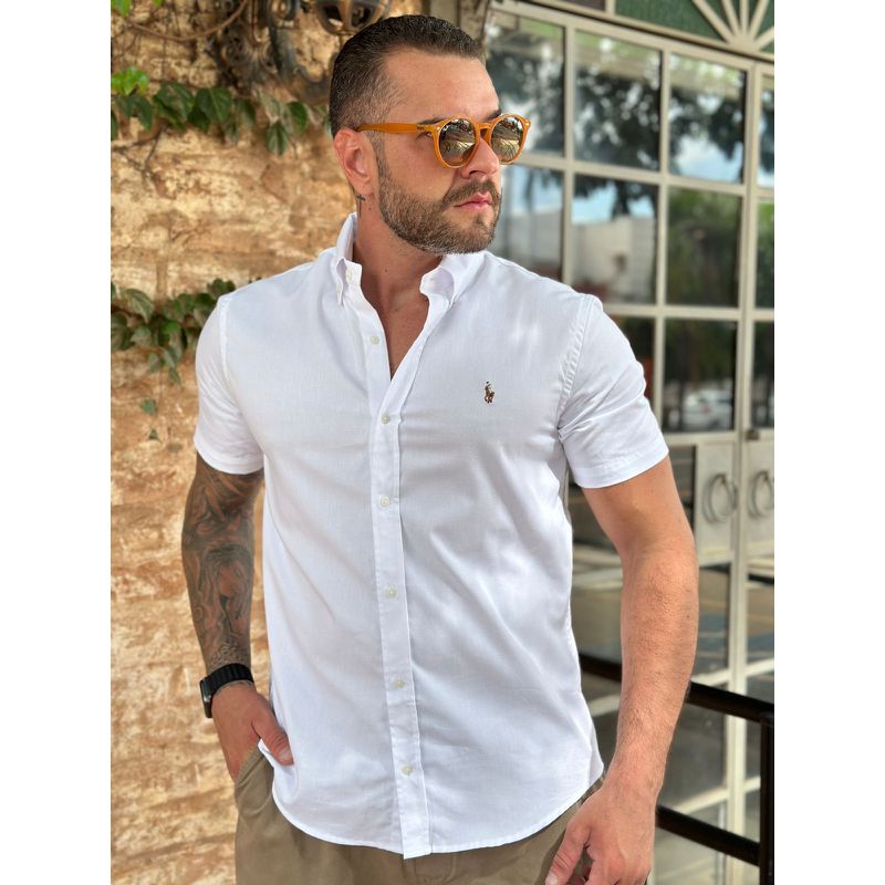 Camisa Manga Curta PRL Branco - 30171 - PORTAL DROP - ATACADO