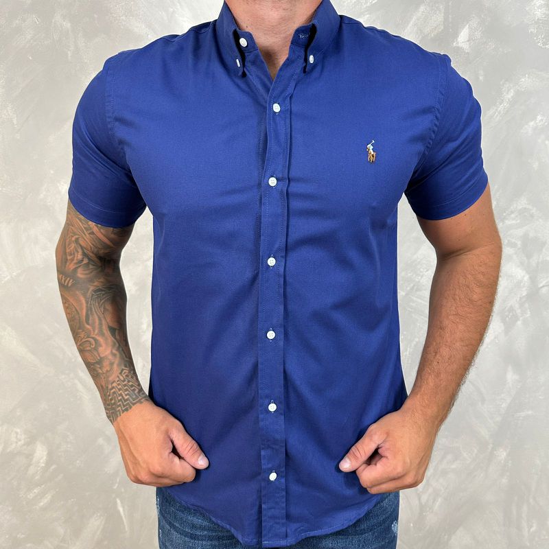 Camisa Manga Curta PRL Azul⭐ - 30239 - PORTAL DROP - ATACADO