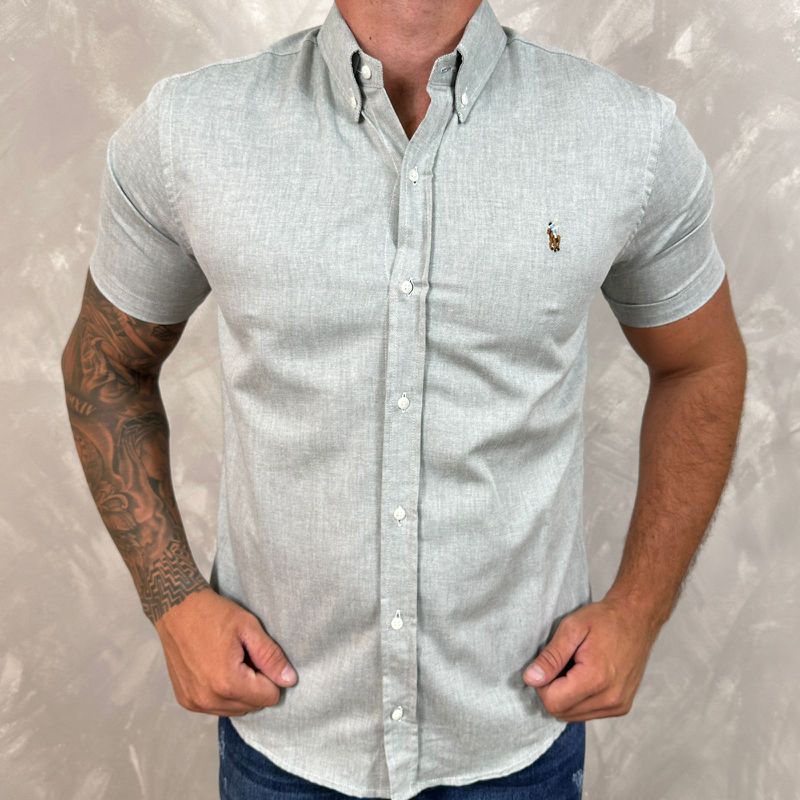 Camisa Manga Curta PRL Verde⭐ - 30246 - PORTAL DROP - ATACADO