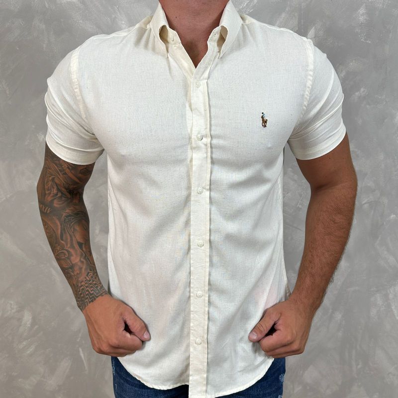 Camisa Manga Curta PRL Palha ⭐ - 30256 - PORTAL DROP - ATACADO