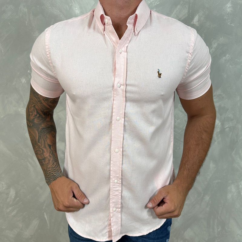 Camisa Manga Curta PRL Rosa - 30258 - PORTAL DROP - ATACADO