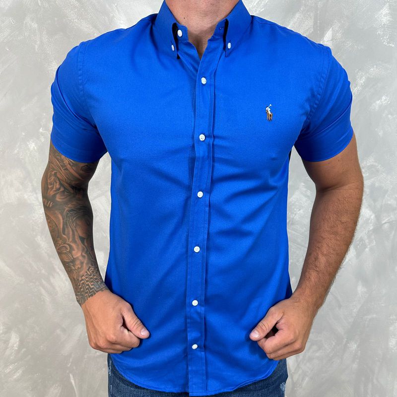 Camisa Manga Curta PRL Azul⭐ - 30266 - PORTAL DROP - ATACADO