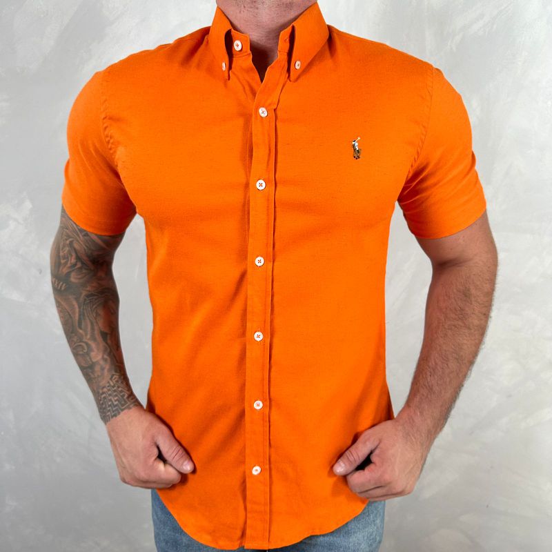 Camisa Manga Curta PRL Laranja - 30311 - PORTAL DROP - ATACADO