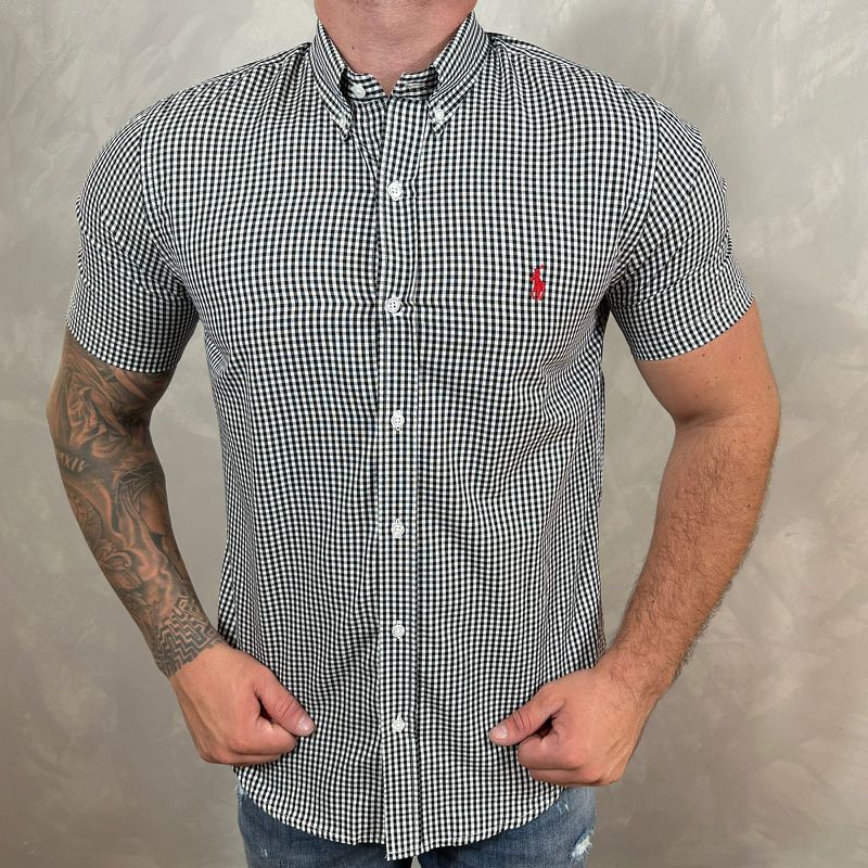 Camisa Manga Curta PRL Xadrez Preto ⭐ - 30334 - PORTAL DROP - ATACADO