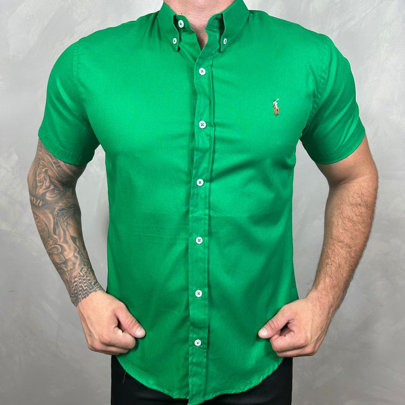 Camisa Manga Curta PRL Verde - 30375 - PORTAL DROP - ATACADO
