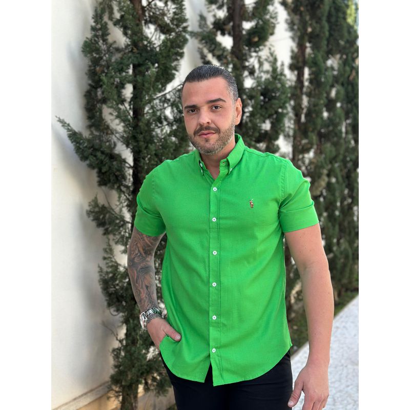 Camisa Manga Curta PRL Verde - 30406 - PORTAL DROP - ATACADO