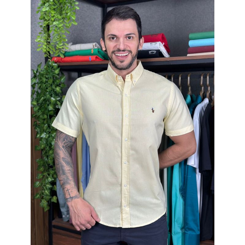 Camisa Manga Curta PRL Amarelo - 30454 - PORTAL DROP - ATACADO