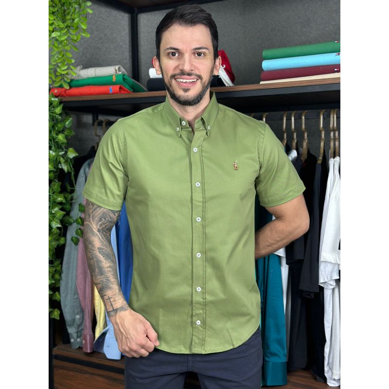 Camisa Manga Curta PRL Verde - 30457 - PORTAL DROP - ATACADO