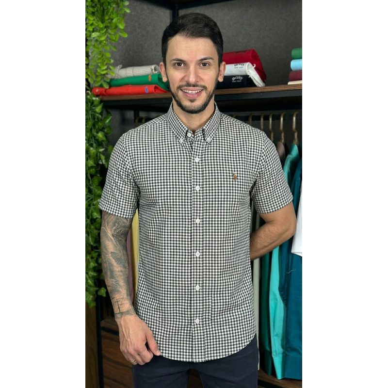 Camisa Manga Curta PRL Xadrez Preto - 30475 - PORTAL DROP - ATACADO