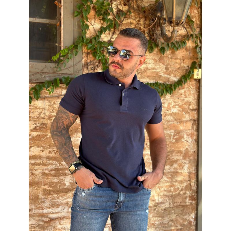 Polo CK Azul .⭐ - C-3543 - PORTAL DROP - ATACADO