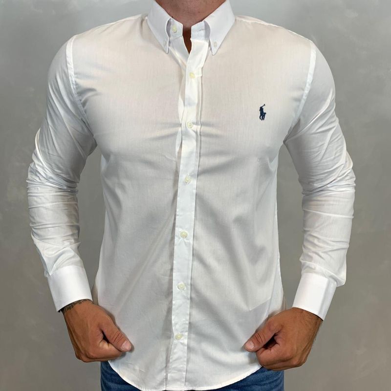 Camisa Manga Longa PRL Branco - 40075 - PORTAL DROP - ATACADO
