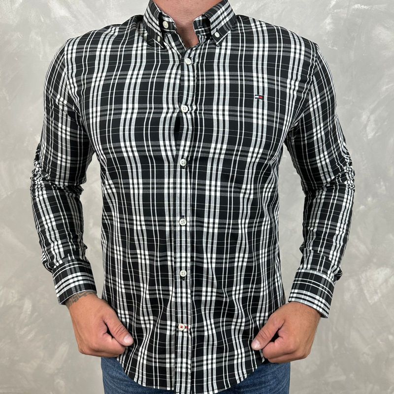 Camisa Manga Longa TH Xadrez preto⭐ - 40626 - PORTAL DROP - ATACADO