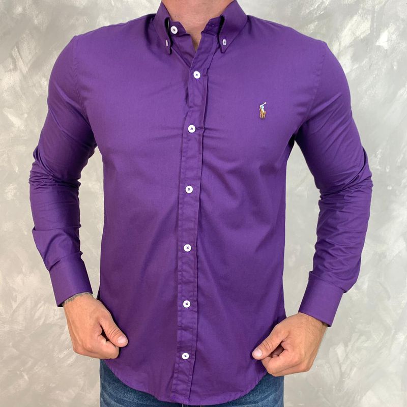 Camisa Manga Longa PRL Roxo - 40678 - PORTAL DROP - ATACADO