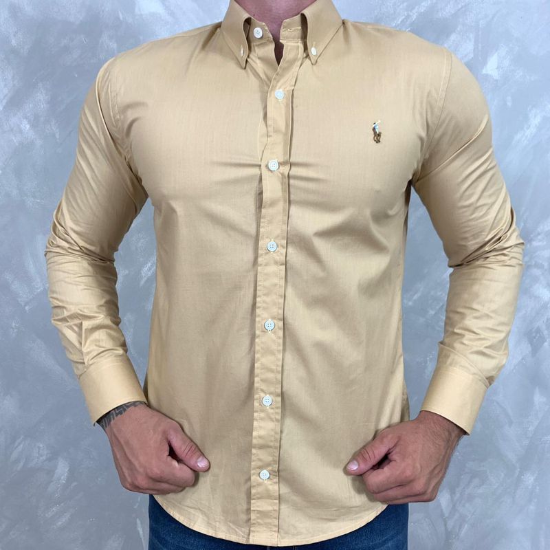 Camisa Manga Longa PRL Caramelo - 40682 - PORTAL DROP - ATACADO