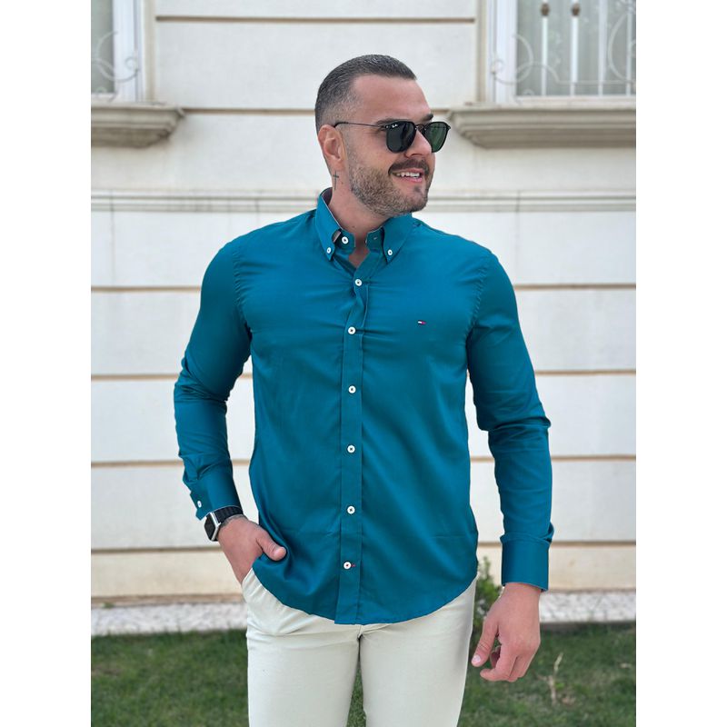 Camisa Manga Longa TH Verde - 40749 - PORTAL DROP - ATACADO