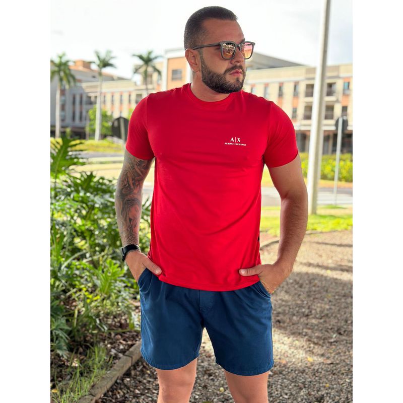 Camiseta Armani Vermelho ⭐ - C-4075 - PORTAL DROP - ATACADO