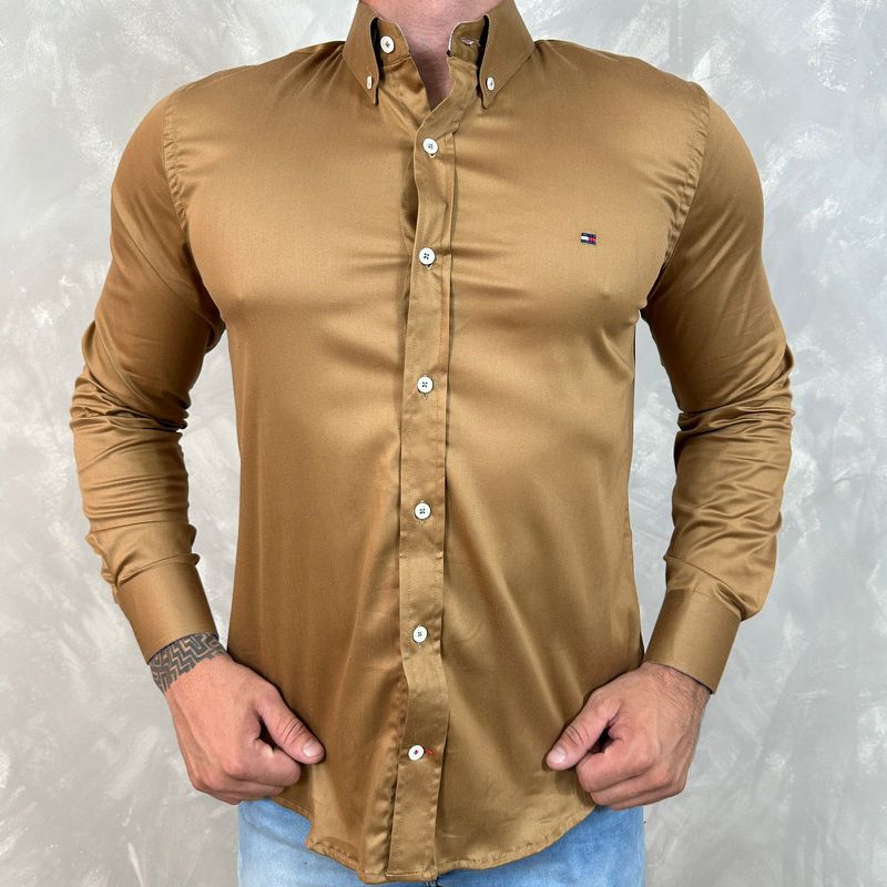 Camisa Manga Longa TH Dourada - 40762 - PORTAL DROP - ATACADO