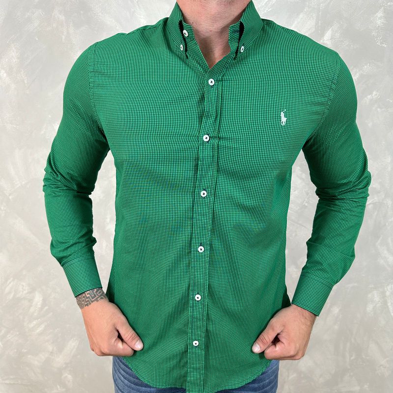 Camisa Manga Longa PRL Xadrez Verde - 40836 - PORTAL DROP - ATACADO