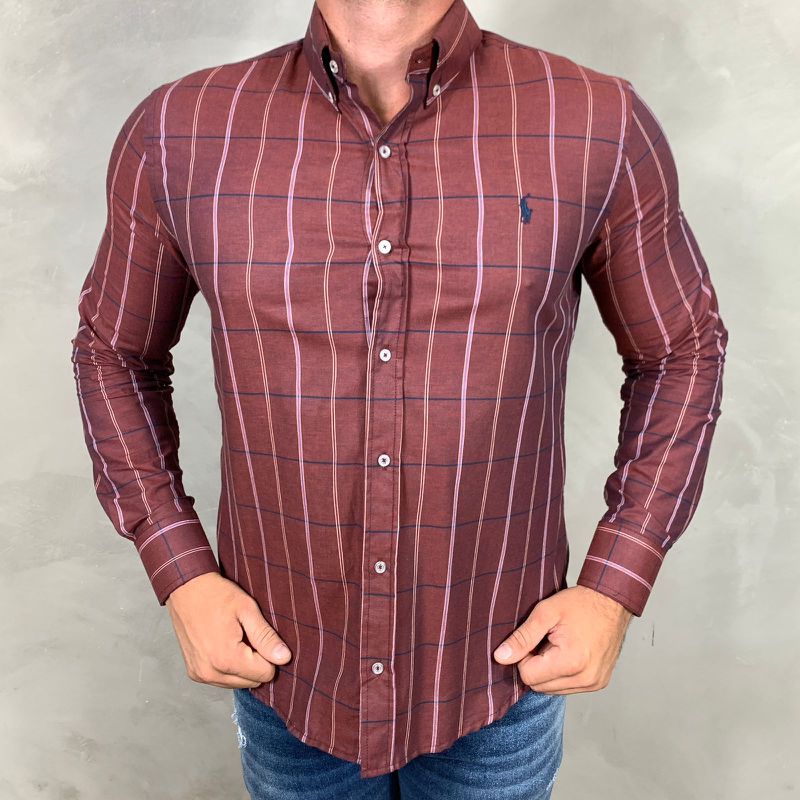 Camisa Manga Longa PRL Xadrez ⭐ - 40863 - PORTAL DROP - ATACADO