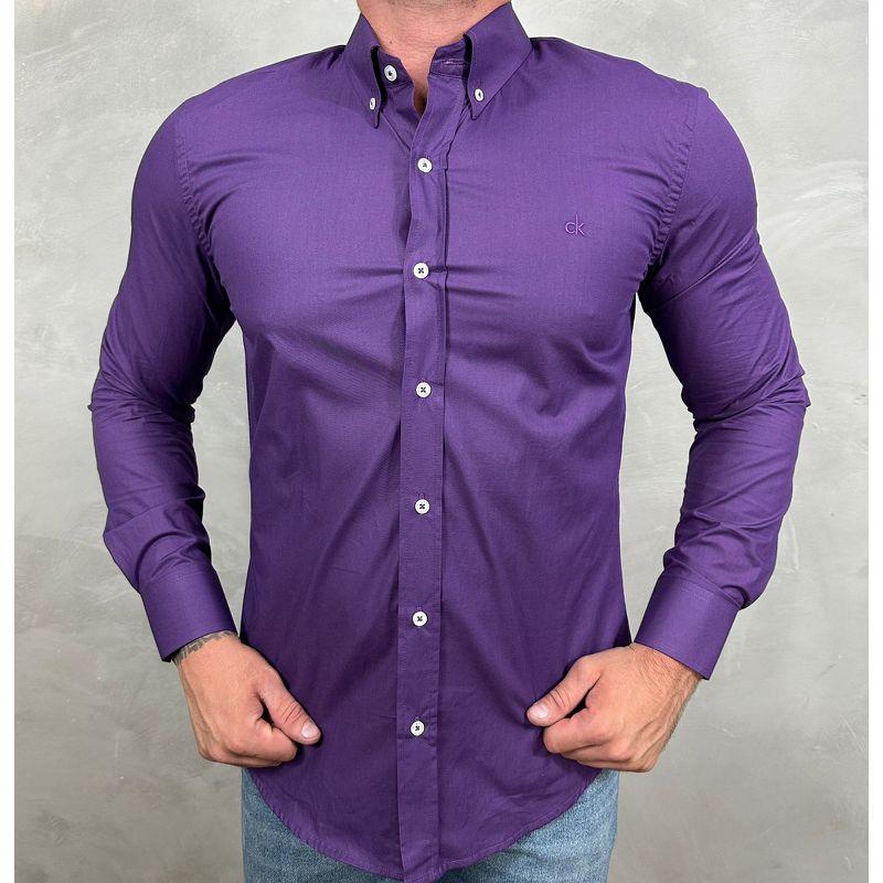 Camisa Manga Longa CK Roxo ⭐ - 40878 - PORTAL DROP - ATACADO