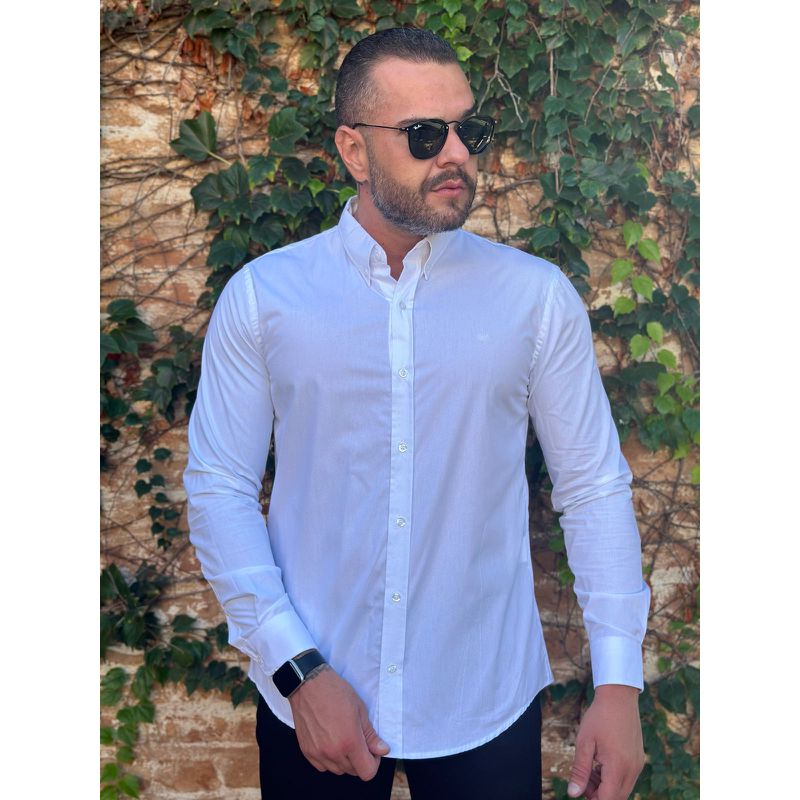 Camisa Manga Longa CK Branco - 40879 - PORTAL DROP - ATACADO