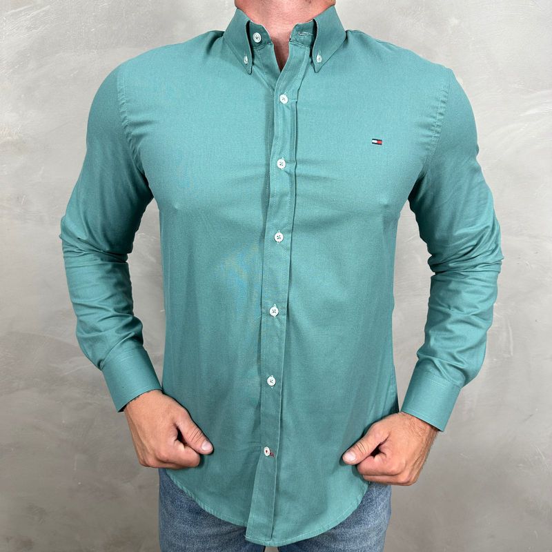 Camisa Manga Longa TH Verde - 40909 - PORTAL DROP - ATACADO