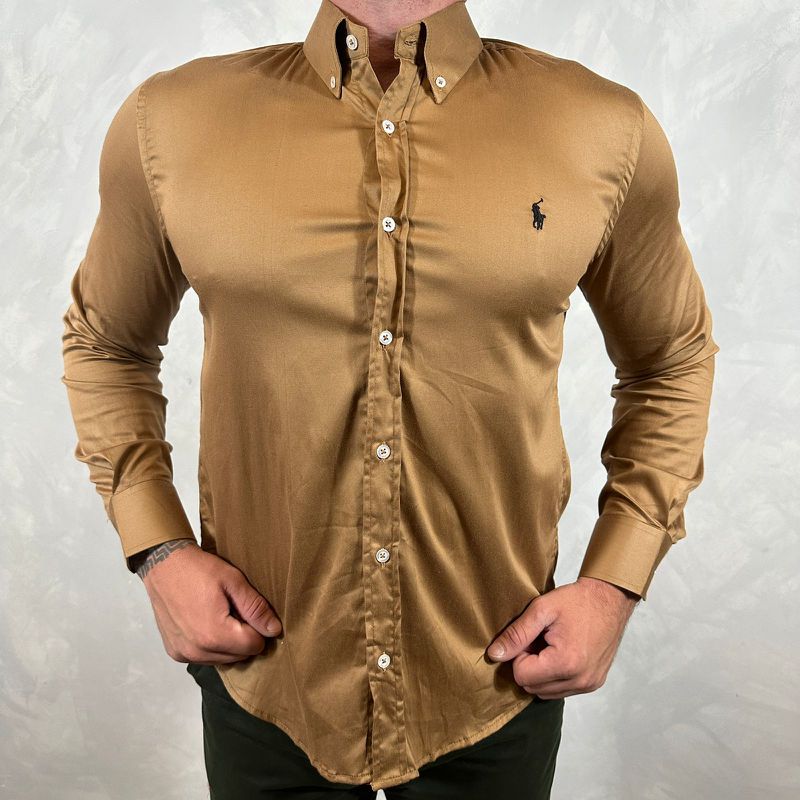 Camisa Manga Longa PRL Caramelo - 40929 - PORTAL DROP - ATACADO
