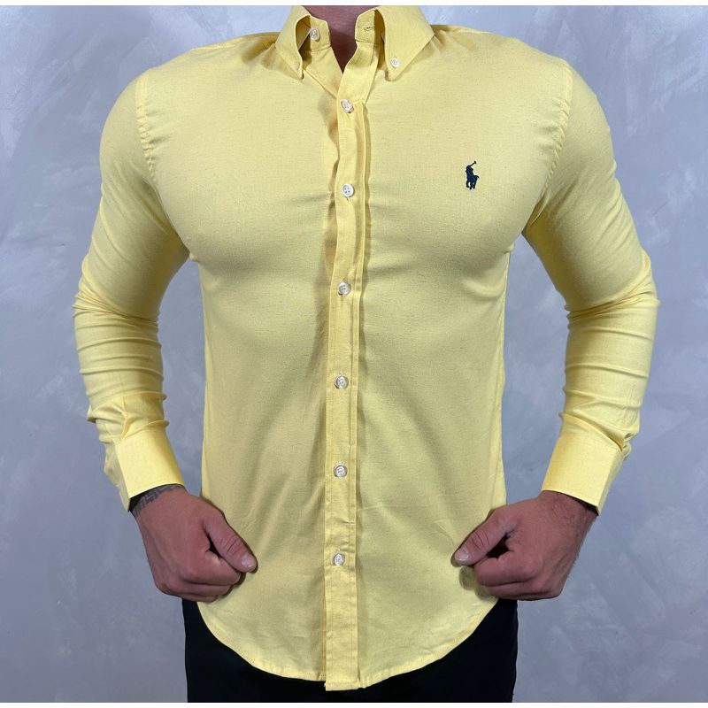 Camisa Manga Longa PRL Amarelo ⭐ - 40931 - PORTAL DROP - ATACADO