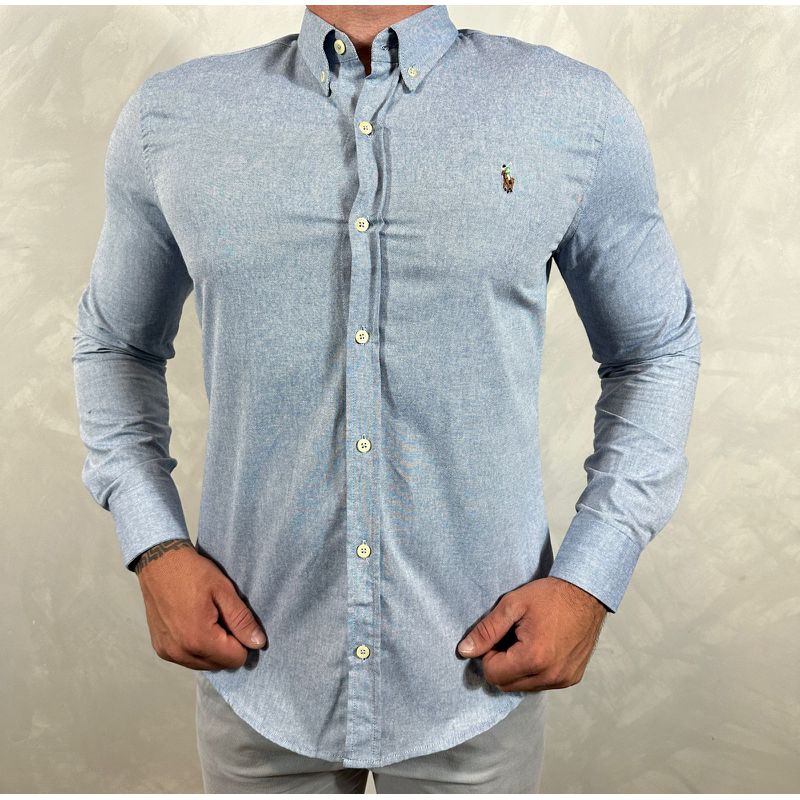 Camisa Manga Longa PRL Azul - 40935 - PORTAL DROP - ATACADO