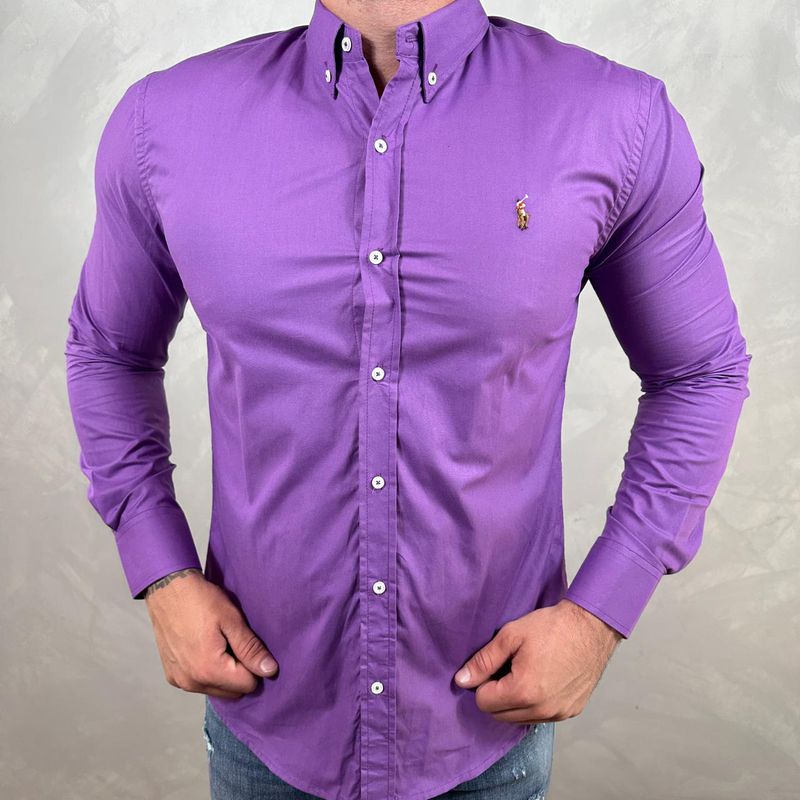 Camisa Manga Longa PRL Roxo - 40952 - PORTAL DROP - ATACADO