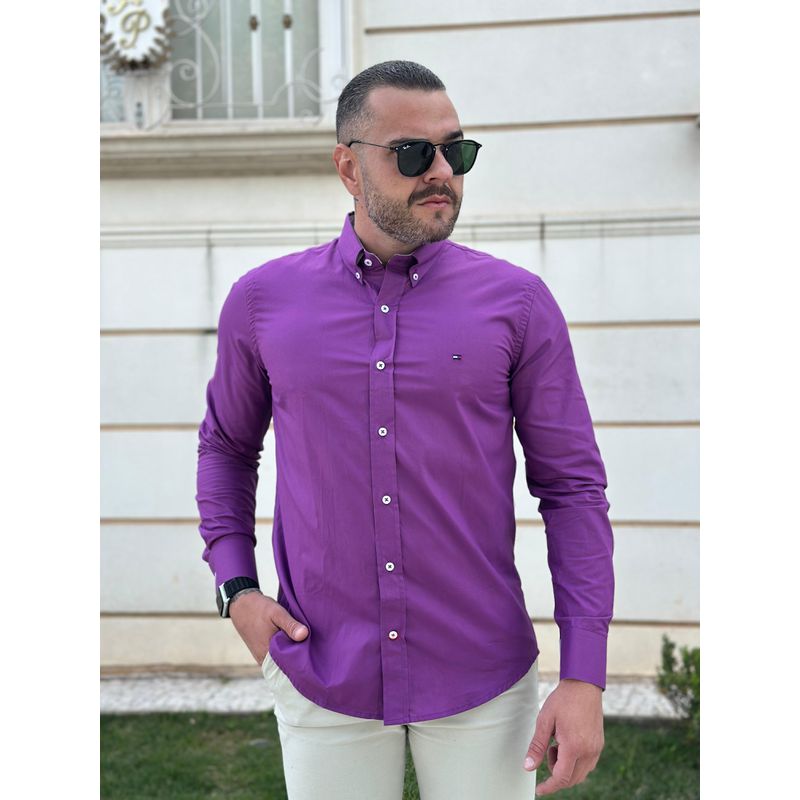 Camisa Manga Longa TH Roxo - 40965 - PORTAL DROP - ATACADO