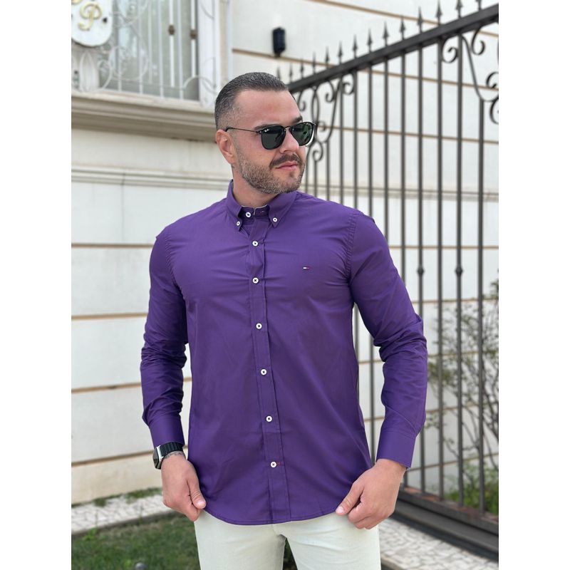 Camisa Manga Longa TH Roxo - 40973 - PORTAL DROP - ATACADO