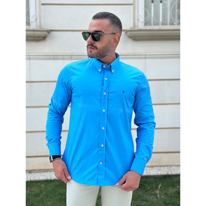 Camisa Manga Longa TH Azul - 40981 - PORTAL DROP - ATACADO